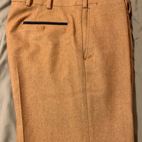 Eredi Pisano Flannel Dress Pants, Orange - Picture 3 of 4